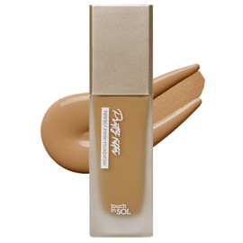 TOUCH IN SOL Pretty Filter Perfect Finish Foundation for Flawless, Natural Look -Lightweight and Full-Coverage Matte Base for All Skin Types -Face Makeup with Natural Ingredients, 1.18 fl.oz. (#4 Tan)