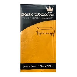 ROYAL7 3 Pack Yellow, Rectangle Disposable Plastic Tablecloth for Picnic, Birthday, BBQ, Party, Wedding (Yellow, Rectangle, 54in. X108in.)