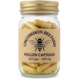 Bee Pollen Capsules 500mg – Natural Energy & Immune Support Supplement – Non-GMO, Gluten-Free, 50 Capsules – Rich in Antioxidants, Vitamins & Amino Acids