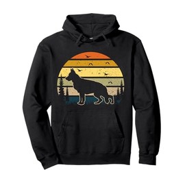 Black German Shepherd Dog Sunset Pullover Hoodie