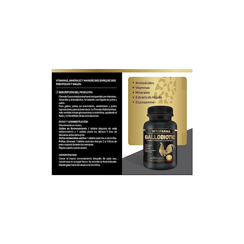 VITOFARMA VITOFARMA Gallobiotic Natural Multivitamin for Rooster, Hens - 100