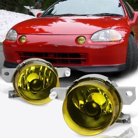 Pair of Amber Lens Front Bumper Driving Fog Lights Compatible with 93-95 Honda Civic Del Sol EG EH6