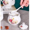 Mozacona Ceramics Retro Flower Sugar Bowl Spice Jar Storage Seasoning