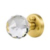CLCTK Crystal Glass Door Knobs Interior with Lock, Privacy Bathroom