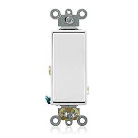 Leviton 3 24 Volt AC/DC, Switch Decora Plus Quiet Rocker, Low Voltage Single Pole, Commercial Grade, Side and Back Wired, Amp, White