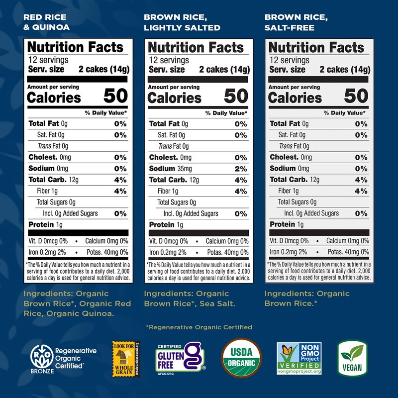 Lundberg Thin Brown Rice Cakes Variety 3-Pack – Regenerative Organic