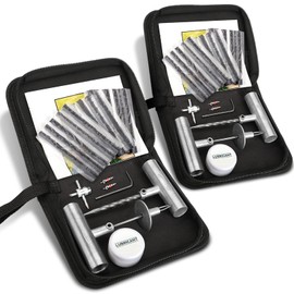 Tire Repair Kit, Sets of 2-24pcs Professional Heavy Duty Universal Emergency Flat Tire Repair Kit to Fix Punctures, for car Motorcycle, Truck, Golf Cart, ATV, Tractor, ARB, RV, SUV, Trailer etc.