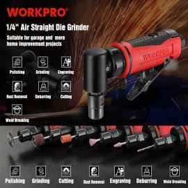 WORKPRO Air Angle Die Grinder 1/4Inch Pneumatic Right Angle Die Grinder 20000RPM