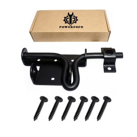 Powerfofo Sliding Bolt Door/Gate Latch,Extremely Thick Material,with Padlock Hole… (1 Pack)