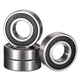 HiPicco 6001-2RS Deep Groove Ball Bearings, ID 12mm x OD 28mm x Width 8mm Double Rubber Sealed Ball Bearing Pre-Lubricated Chrome Steel Z2 Lever 4pcs