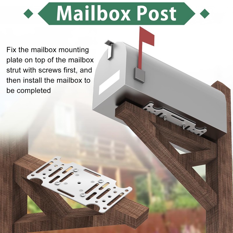 Mailbox Mounting Bracket, Universal Mounting Adapter Plate fits on 4x4