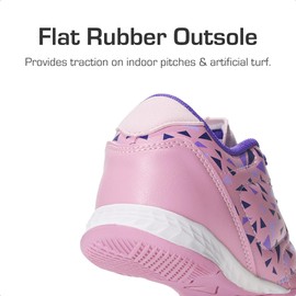 DREAM PAIRS Boys Girls Indoor Sneakers Lace Up Sport Athletic Casual IC Youth Futsal Football Soccer Shoes for Little/Big Kid,Size 4 Big Kid,Pink/Purple,SDSO2412K