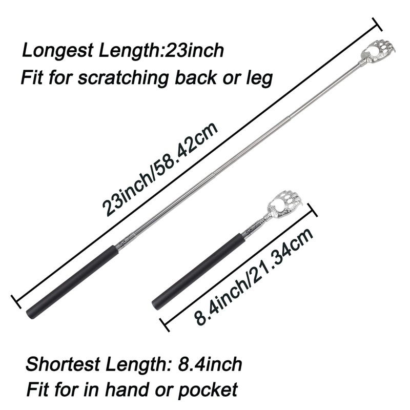WOVTE Bear Claw Extendable Back Scratcher for Men Women, Stocking