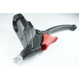 Varios Brake Lever with Parking Lever Lock – Open – Clamp Size 22 mm, Brake Cable Guide Straight 80 Degrees, Adjustment Screw, Insert Nut