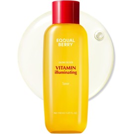 EQQUALBERRY Tónico iluminador de vitaminas, vitamina C iluminadora y niacinamida al 3%, exfoliante diario suave, hidratación para la piel para una piel brillante, regalos de vacaciones (5.07 onzas