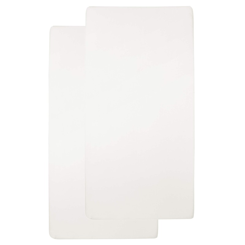 Meyco 564201 2-Pack Fitted Sheet, Cot, Offwhite