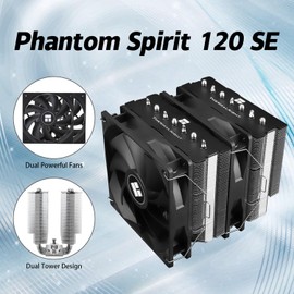 Thermalrlght Phantom Spirit 120SE CPU Air Cooler, 7 Heat Pipes CPU Cooler,Dual 120mm TL-C12B V2 PWM Fan, AGHP 4.0 Technilogy, S-FDB Bearing, for AMD AM4 AM5/Intel 1700/1150/1151/1200, PC Cooler