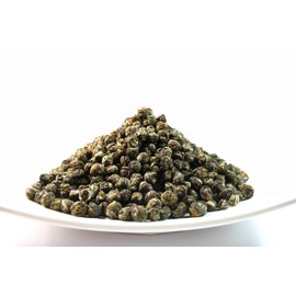 Pearl Jasmine Tea, Delicately-processed dragon pearl tea that is made from tender buds and tea leaves (Pearl Jasmine Tea 3.5 oz tea tin)