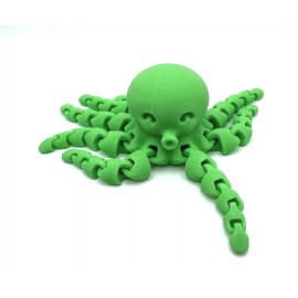 Octopus - Flexible Articulating Fidget Toy - Green - Stress Relief - Office toy