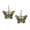 Jewelry Nexus Green Butterfly Pendant Cord Necklace Set with Enamel