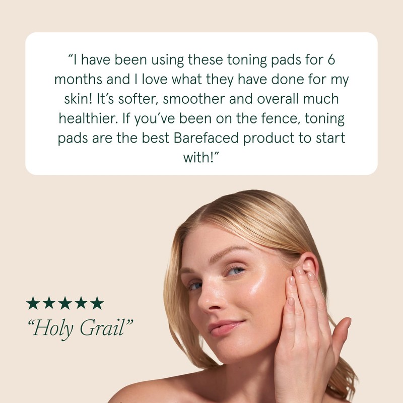 Barefaced Toning Pads (60 count) - Exfoliating Face Pads with