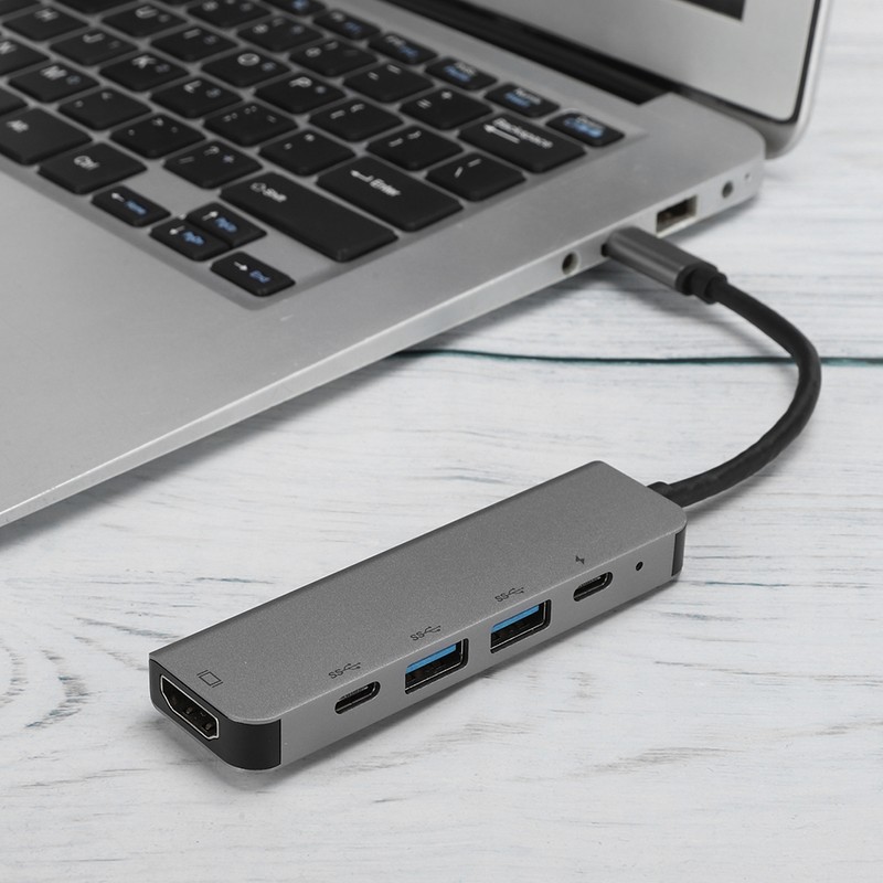 5in1 USBC to TypeC 3 USB 3.0 Hub HDMI Ethernet