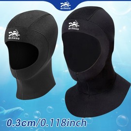 3mm Thick Diving Surfing Swim Cap / Scuba Hat / Hair Cap (a5) Warm XL/3mm with Scarf 3ea