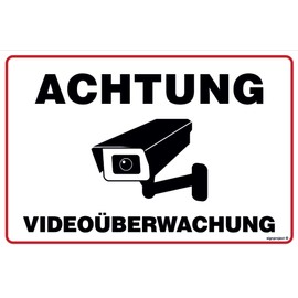 notlok Safety Work Video Surveillance PVC Sign [ 30 x 20 cm ] - Attention Camera Surveillance - Camera, Security Warning Signs - For Private Real Estates, Offices, Shops and More, UV-Resistant