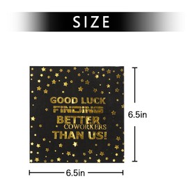 Pandecor 50 Pieces Disposable Napkins,6.5 inches Good Luck Finding Better Coworkers Than US Napkins for Going Away Job Change Office Retirement Farewell Party (napkins)