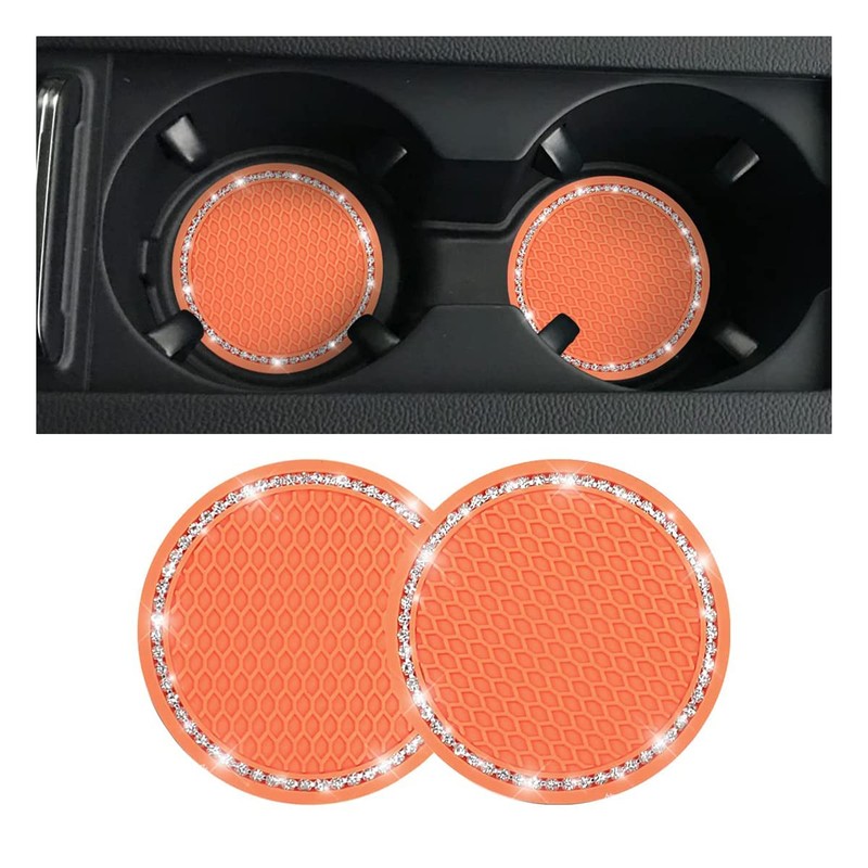 2 Pack Bling Cup Holder Coaster, 2.75 Inch Crystal Rhinestone
