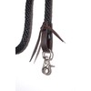 Zoltaire Braided Nylon Horse Split Reins, Black, 8ft with Leather