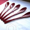 Easy to Eat, Large and Red Spoons, Set of 5,