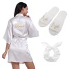 Bride Robe, Bride Dressing Gown Slippers and Hair Band Set,