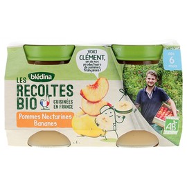 Blédina Les Récoltes Organic Apples Nectarines Bananas From 6 Months Organic 2 Jars