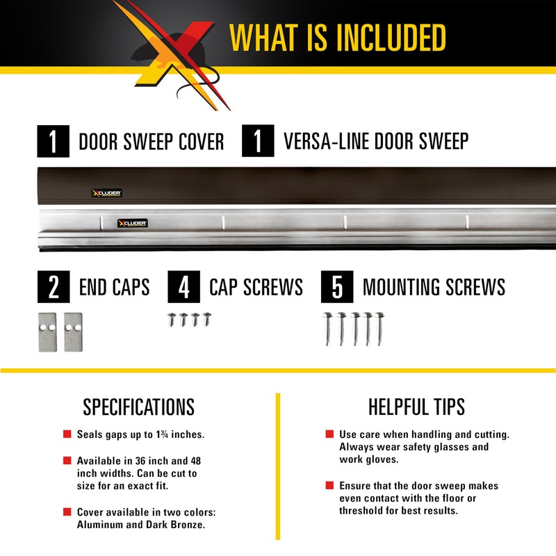 Xcluder 36 in. Versa-Line Door Sweep, Dark Bronze Cover, Seals