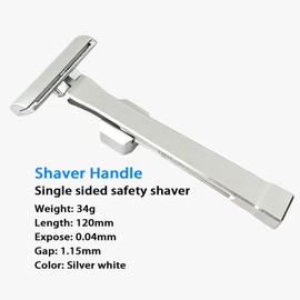 KAMPFE Upgraded Version Safety Razor Made of 6061 Aluminum Alloy Material, Comfortable shaving，GEM Single Sided Safetyshaver Shaver Handle for Men with Suction Cup Holder and Safety Razor Blades