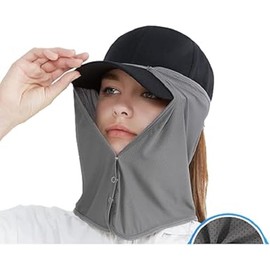 Sun Face Neck Drape Protection UV Sun Shield Sun Visor Cooling Protection (AU, Alpha, One Size, Dark Grey)