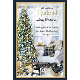 with Love to My Husband - Large Merry Christmas Card