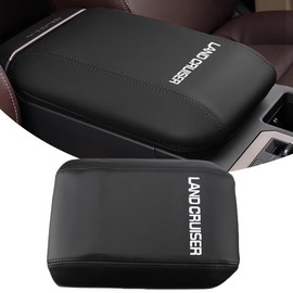 SAWAKAKI Toyota New Land Cruiser 250 Series Dedicated Armrest Cover Leather Just Cover Console Box Cover Armrest Box Dress Up Accessory Interior Custom Parts (Black Stitch)