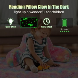 Meeting Story Kids rug Carpet Glow in The dark play mat bedroom rug 4x6,Colorful unicorn Area rug for girls boys kids playroom bedroom carpet(Pink)