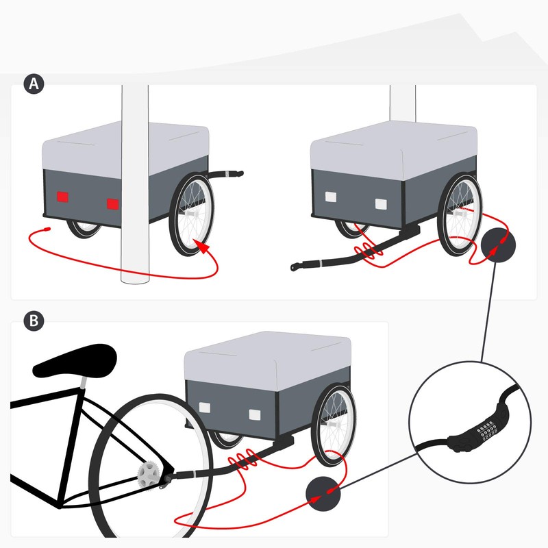 qeedo Bike Trailer Lock Bicycle Trailer Cable Lock [2.5 m