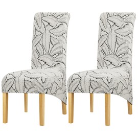 Lellen Oversized Chair Cover Set of 2 - XL Dining Room Chair Cover, Strench Extra Large Dining Chair Covers,Removable Chair Protectors Slipcovers,Kitchen Seat Covers for Home Living Room（Grey）
