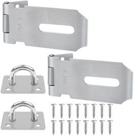 Pack of 2 3 Inch Padlock Hasp, 304 Stainless Steel Lock Latch Hasp, Door Lock with Screws, Padlock Latch, Safety Hasp Suitable for Doors, Locker, Shed