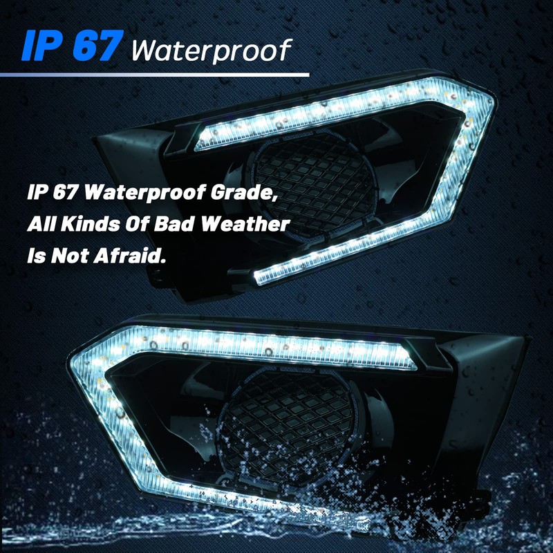 GEEGEETOP Switchback White/Amber LED Front Bumper Fog Daytime Running Lamp