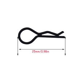 100pcs RC Body Clips Bent Springy R Pins Bent for 1/8 1/10 1/12 Car Truck Crawler Buggy Shell Replacement (Black)