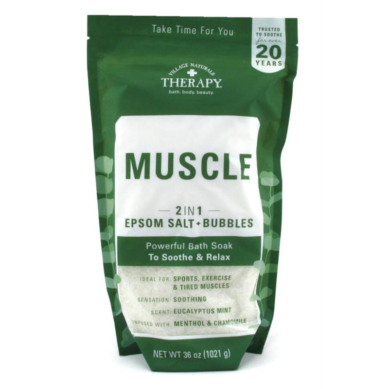 Village Naturals Aches + Pains Muscle Foam Soak Salts 2.25Lbs