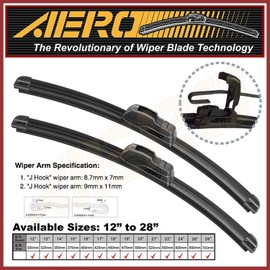 AERO Voyager 24"+19" Premium All-Season Windshield Wiper Blades with Extra Rubber Refills OEM Replacement for Honda Accord 2002-1998 + 1-Year Warranty (Pack of 2)