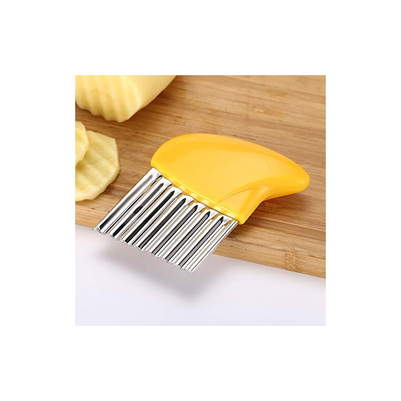 Crinkle-Cutter Stainless-Steel Blade-Wavy for Veggies-Salad-Chopper Knife 2PCS