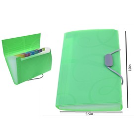 Expanding Files Folder,2pcs B6 Expandable Portable Folder Portable Pockets Acordion Document Bag 13 Pockets with Tabs for Receipt Storage Accordian File Organizer(Orange and Green)