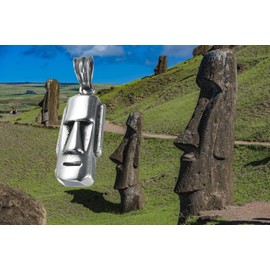 UMtrade Stainless Steel Chile Easter Island Moai Stone Statue Necklace Mysterious Pendant